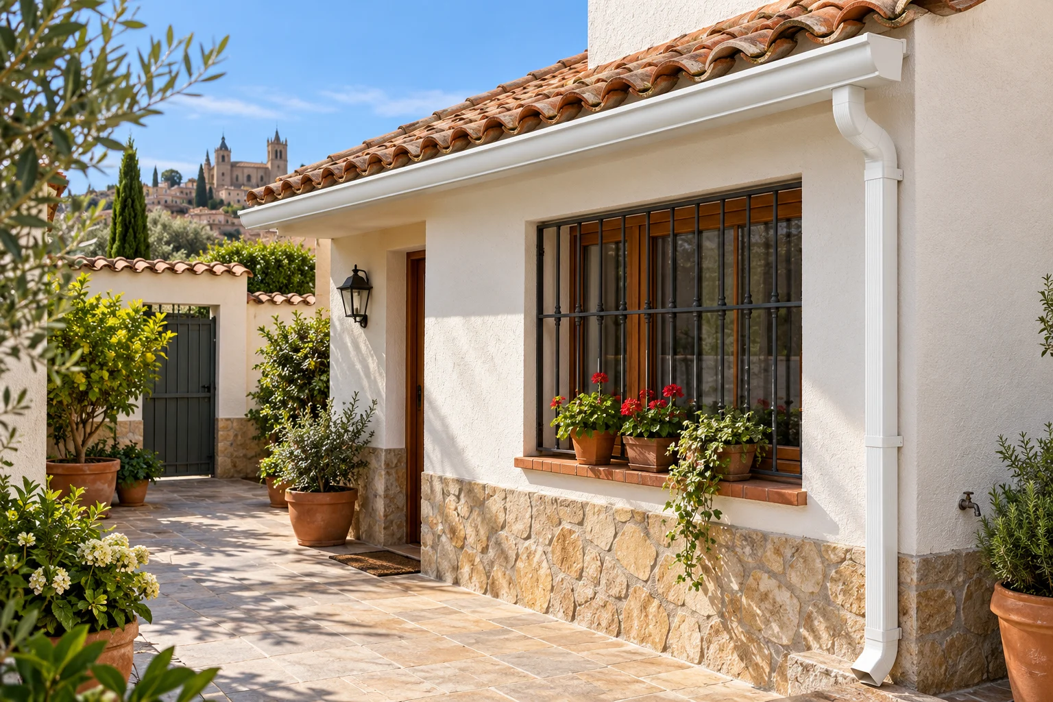 Entrada, patio y espacio de uso diario